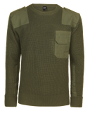 Pull Brandit BW en maille polyacrylique renforts coton épaules et coudes poche poitrine