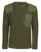 Pull Brandit BW en maille polyacrylique renforts coton épaules et coudes poche poitrine