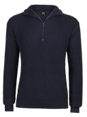 Pull Brandit Marine Troyer en maille polyacrylique col épais à fermeture éclair