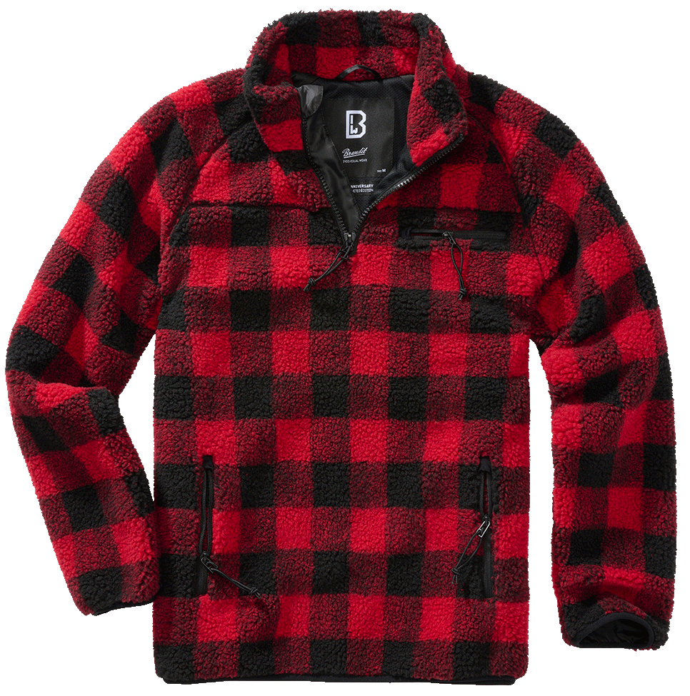 Polaire Brandit Teddyfleece Troyer doublée col montant quatre poches et bas élastiqué