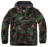 Polaire Brandit Teddyfleece Worker à capuche doublée quatre poches fermeture centrale