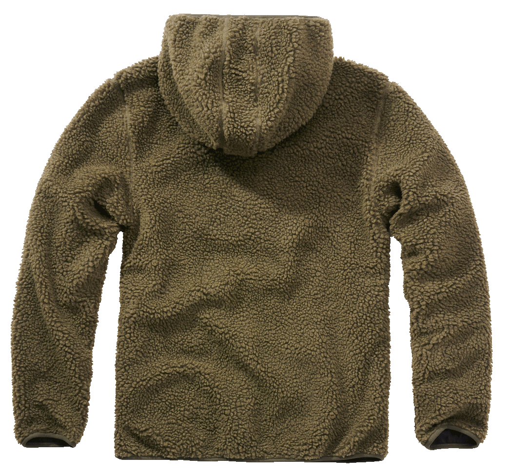 Polaire Brandit Teddyfleece Worker à capuche doublée quatre poches fermeture centrale