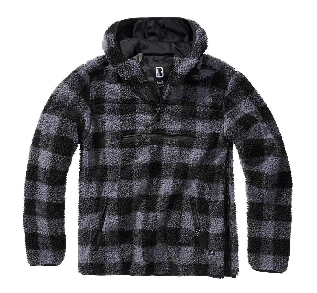 Polaire Brandit Teddyfleece Worker à capuche doublée quatre poches fermeture centrale