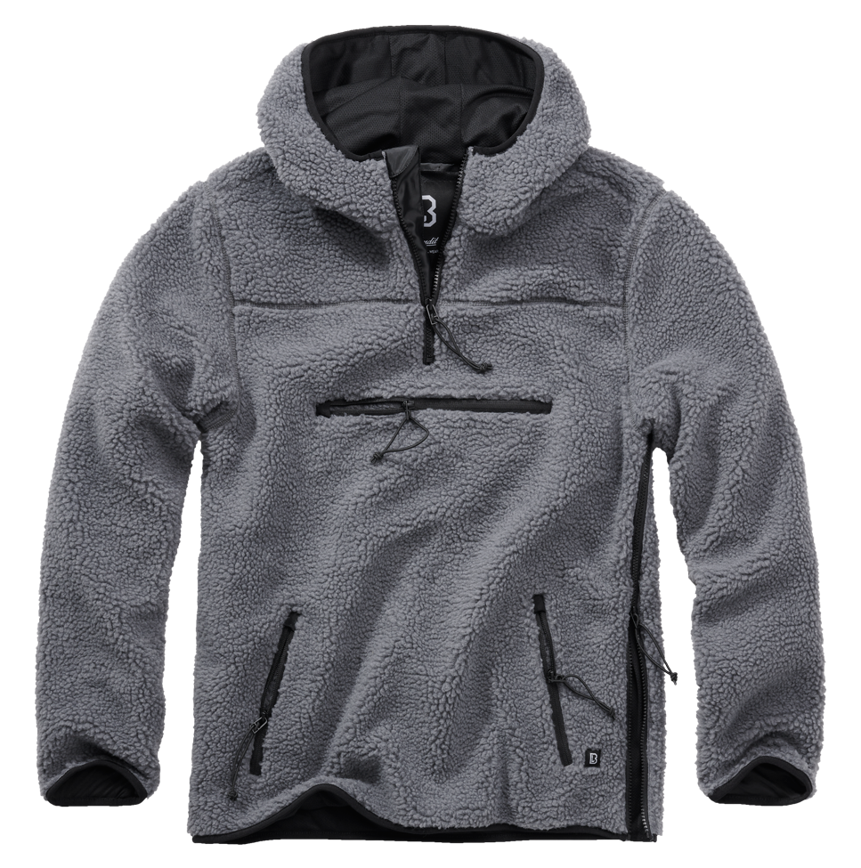 Polaire Brandit Teddyfleece Worker à capuche doublée quatre poches fermeture centrale