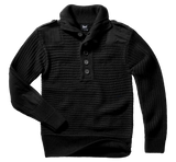 Pull Brandit Alpine grosse maille polyacrylique col boutonné renforts coudes et épaules