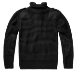 Pull Brandit Alpine grosse maille polyacrylique col boutonné renforts coudes et épaules
