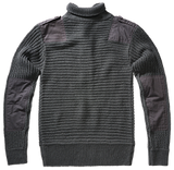 Pull Brandit Alpine grosse maille polyacrylique col boutonné renforts coudes et épaules