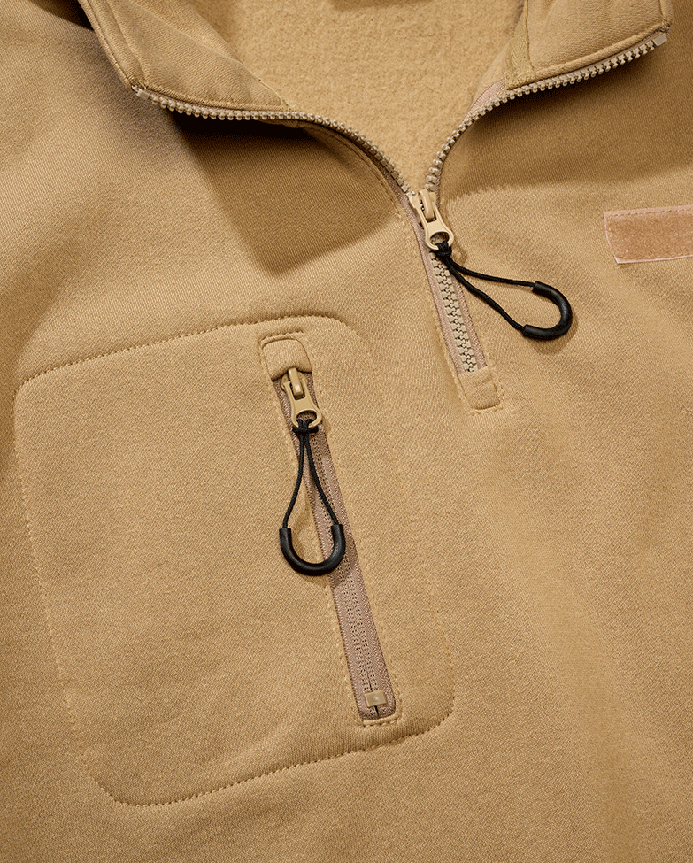 Sweat Brandit Tactical Troyer molleton gratté capuche et surfaces auto-agrippantes