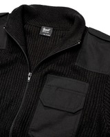 Gilet Brandit BW Cardigan maille polyacrylique col épais épaulettes et poche poitrine