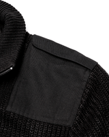 Gilet Brandit BW Cardigan maille polyacrylique col épais épaulettes et poche poitrine
