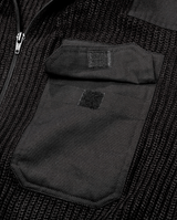 Gilet Brandit BW Cardigan maille polyacrylique col épais épaulettes et poche poitrine