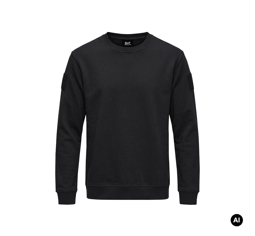 Sweat Brandit Plüsch col rond en coton surfaces auto-agrippantes et larges bords côtes