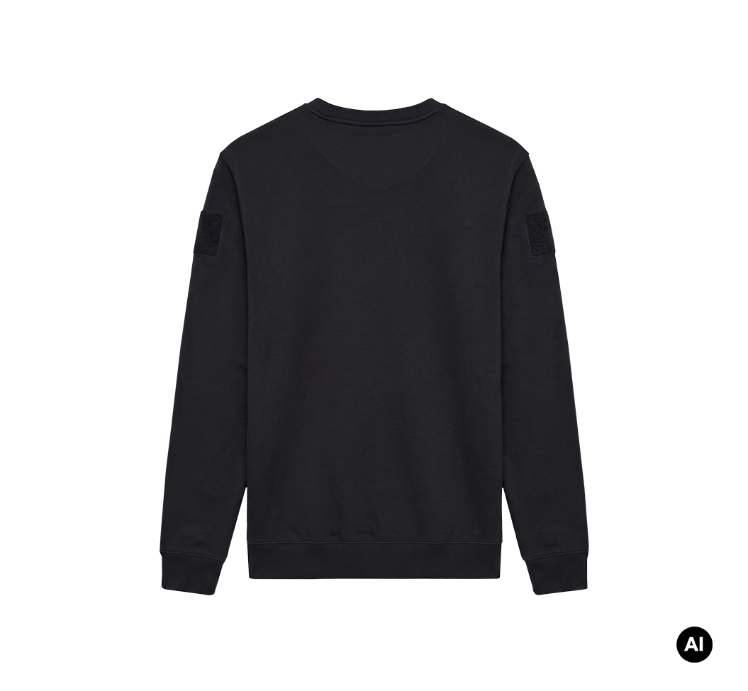 Sweat Brandit Plüsch col rond en coton surfaces auto-agrippantes et larges bords côtes
