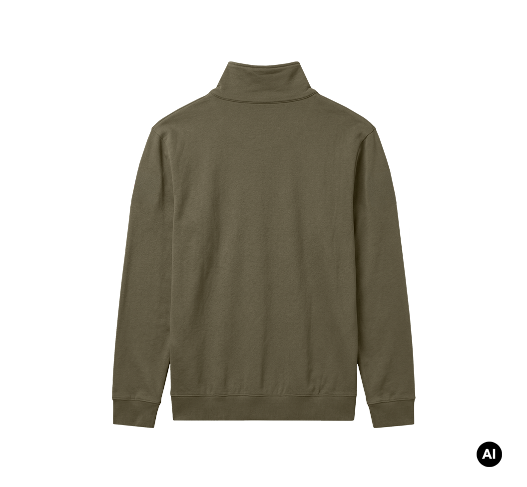 Sweat Brandit Plüsch Troyer en coton col montant à fermeture éclair et bords côtes