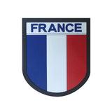 Écusson drapeau France en silicone à bordure contrastée 75 x 65 mm