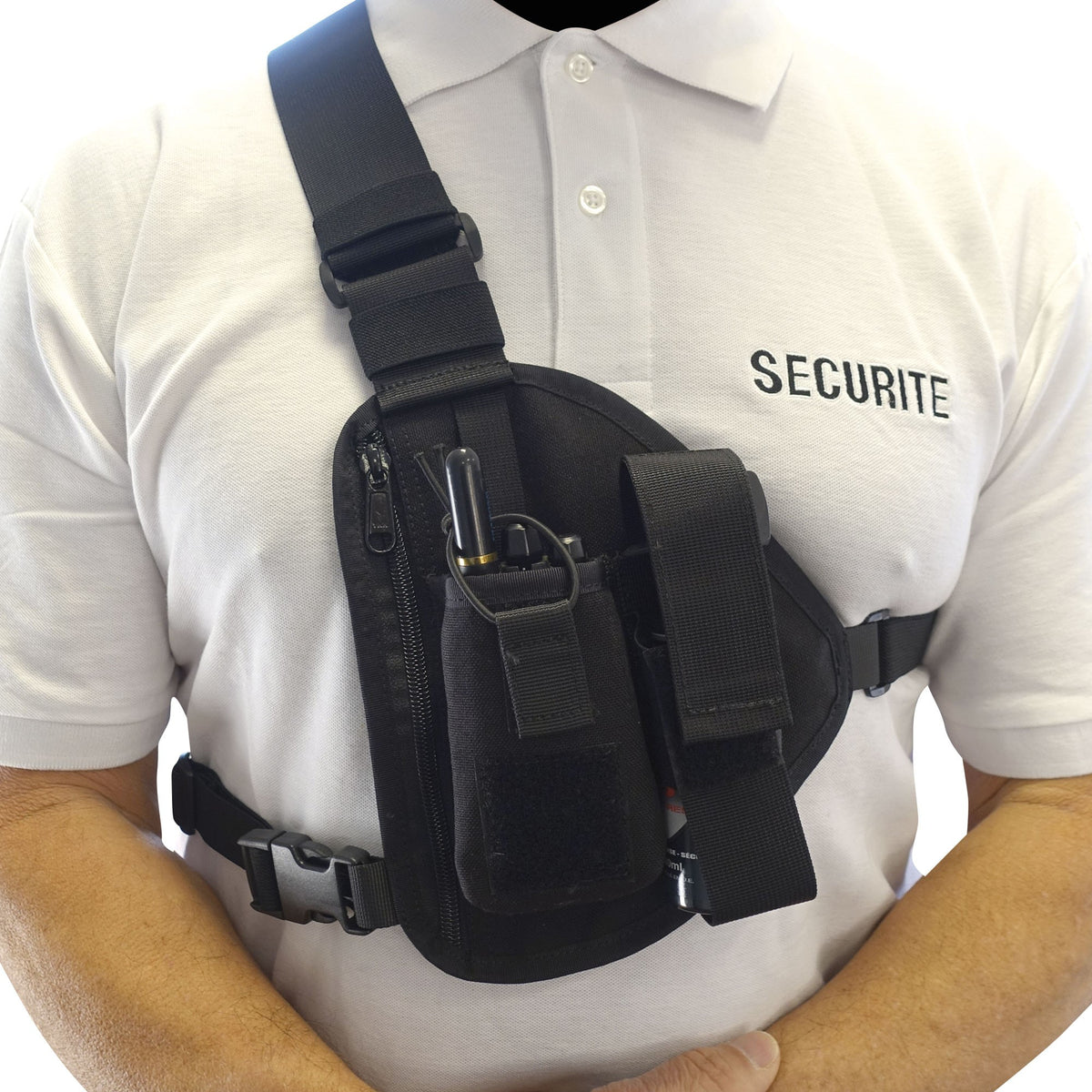 Porte-radio nylon Cordura compatible Acropol port poitrine ou épaule YKK