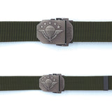 Ceinture OPEX à boucle acier gravée Parachutistes sangle 100 % nylon 3,5 x 130 cm