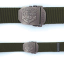 Ceinture OPEX à boucle acier gravée Troupes de Marine sangle nylon 3,5 x 130 cm