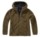 Veste polaire Brandit coupe femme à capuche maille peluche et trois poches à glissière