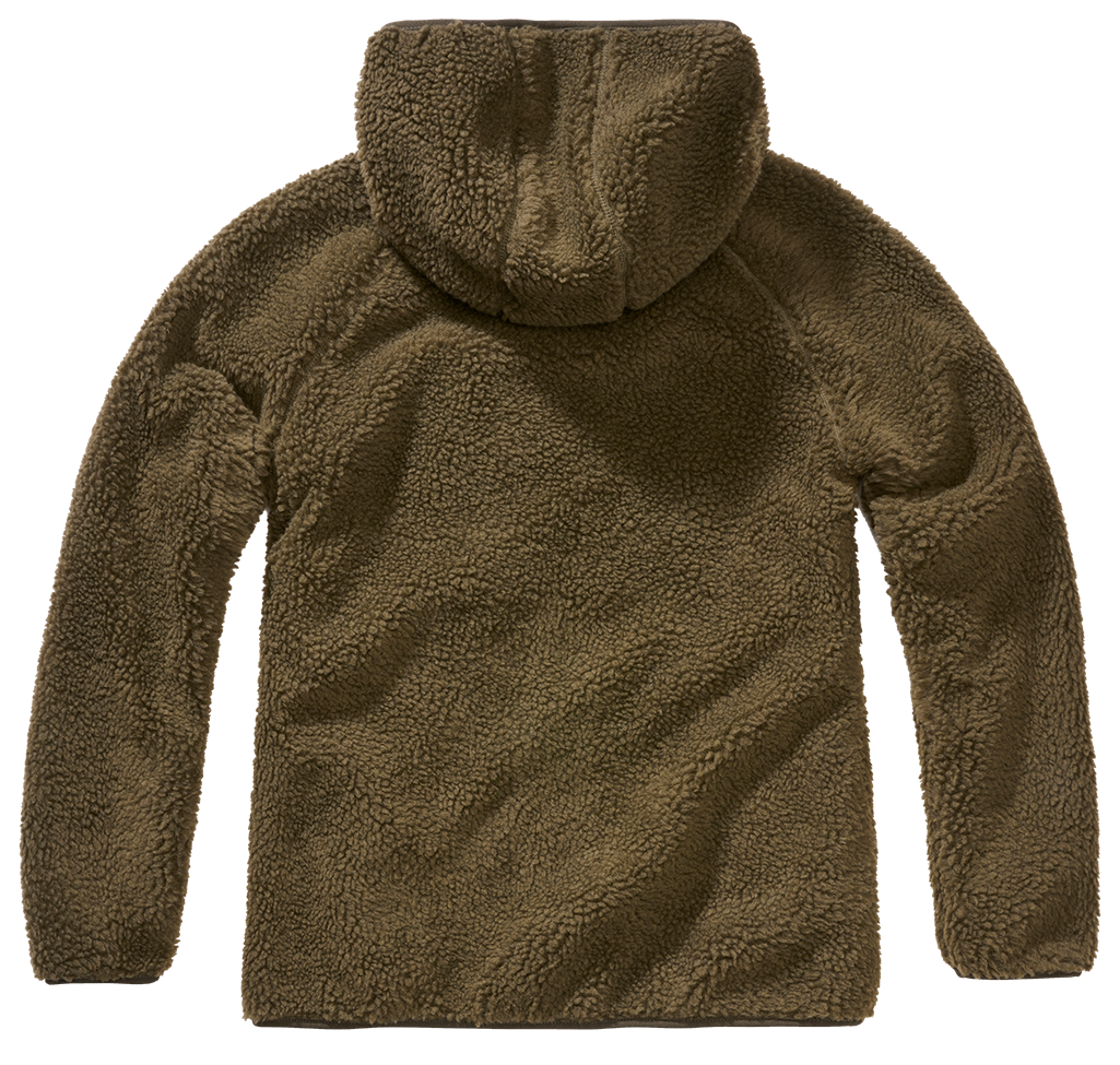 Veste polaire Brandit coupe femme à capuche maille peluche et trois poches à glissière