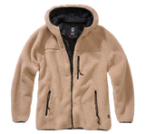 Veste polaire Brandit coupe femme à capuche maille peluche et trois poches à glissière