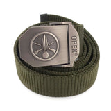 Ceinture OPEX à boucle acier gravée Infanterie sangle nylon 130 x 3,5 cm taille unique