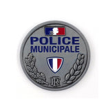 Insigne Police Municipale Patrol Equipement en métal relief diamètre 45 mm