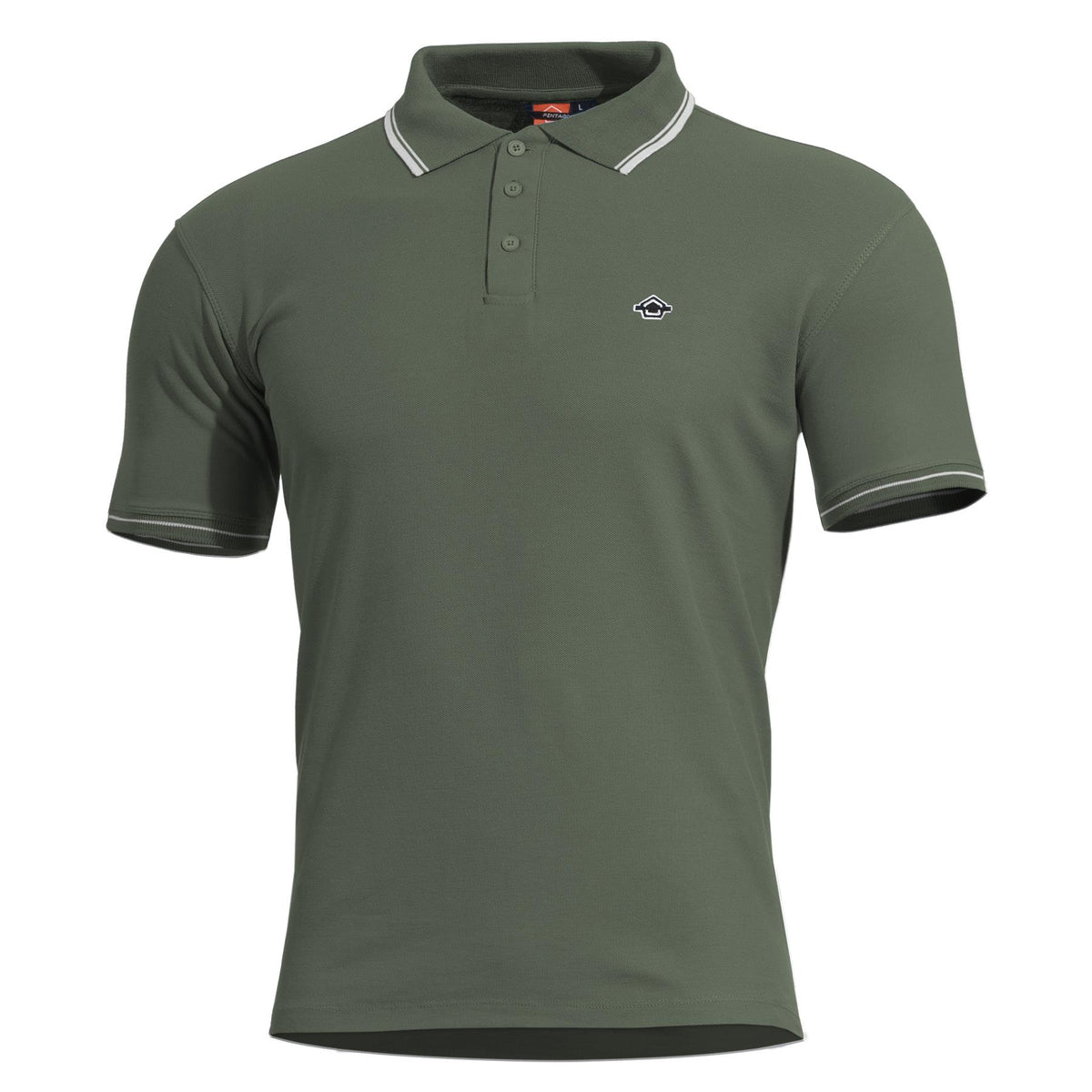 Polo Pentagon Aniketos en piqué CVC coton polyester 220 g/m² à col anti-roulement