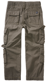 Pantalon enfant Brandit Pure Vintage coton huit poches et taille réglable par élastique