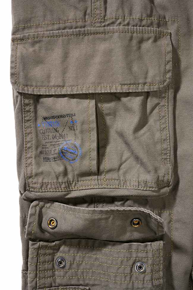 Pantalon enfant Brandit Pure Vintage coton huit poches et taille réglable par élastique