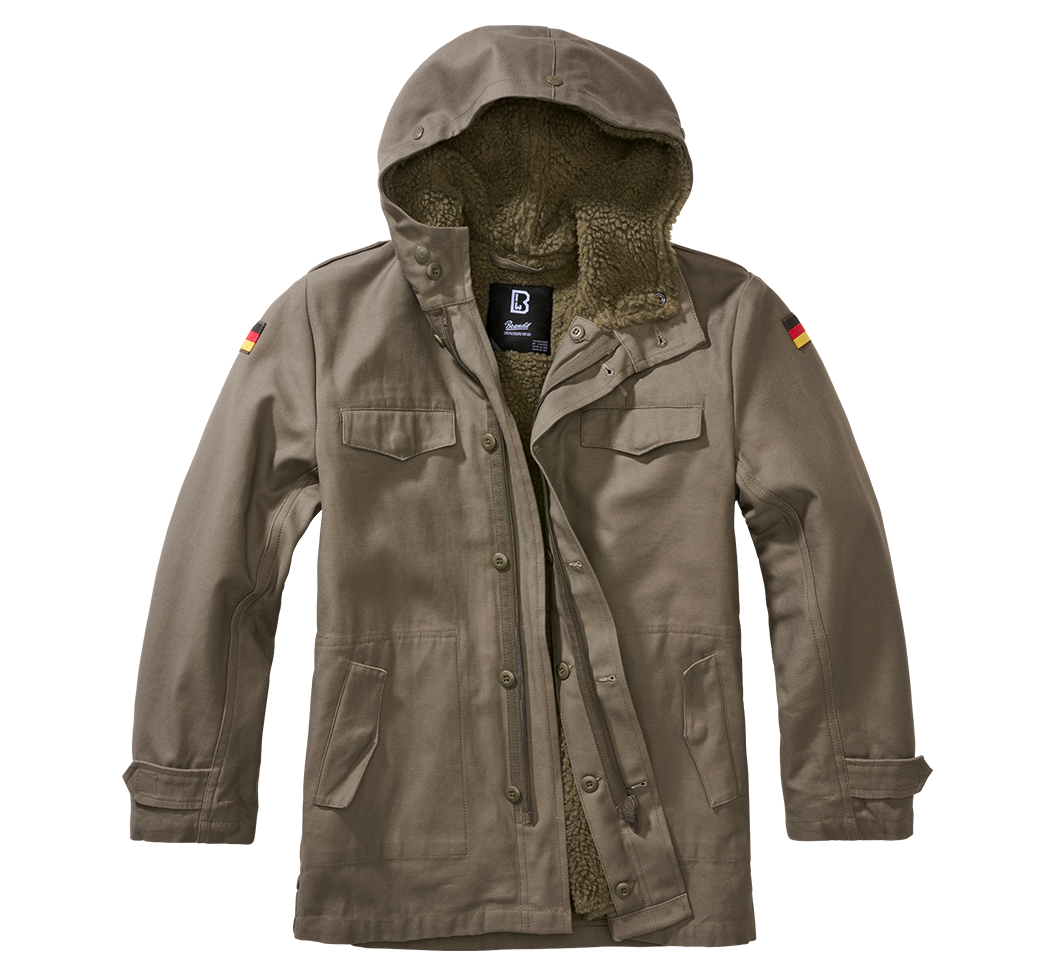 Parka enfant Brandit BW coton doublure d'hiver amovible capuche doublée et cinq poches