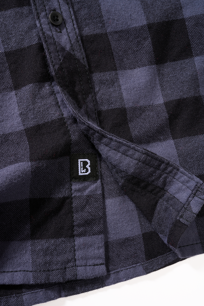 Chemise enfant Brandit à carreaux en flanelle de coton manches longues deux poches