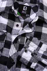 Chemise enfant Brandit à carreaux en flanelle de coton manches longues deux poches