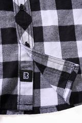 Chemise enfant Brandit à carreaux en flanelle de coton manches longues deux poches
