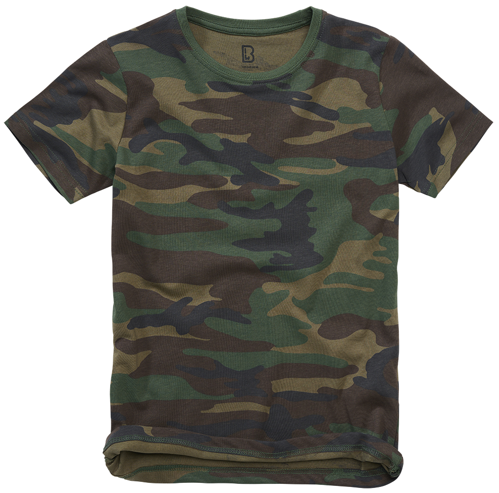 T-shirt enfant Brandit en coton 160 g/m² col rond manches courtes et coupe ample