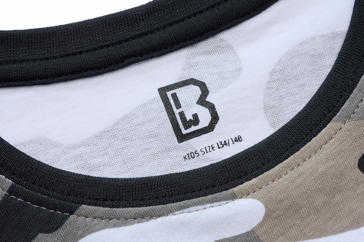 T-shirt enfant Brandit en coton 160 g/m² col rond manches courtes et coupe ample