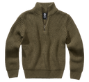 Pull enfant Brandit Marine Troyer maille acrylique col montant à glissière bords côtes