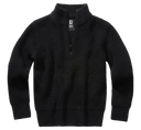 Pull enfant Brandit Marine Troyer maille acrylique col montant à glissière bords côtes