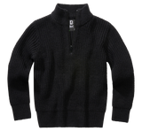 Pull enfant Brandit Marine Troyer maille acrylique col montant à glissière bords côtes