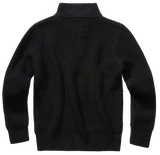 Pull enfant Brandit Marine Troyer maille acrylique col montant à glissière bords côtes