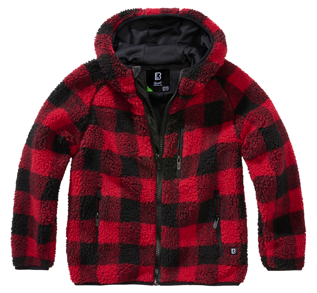 Veste polaire enfant Brandit Teddyfleece à capuche maille peluche et quatre poches