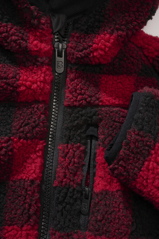 Veste polaire enfant Brandit Teddyfleece à capuche maille peluche et quatre poches
