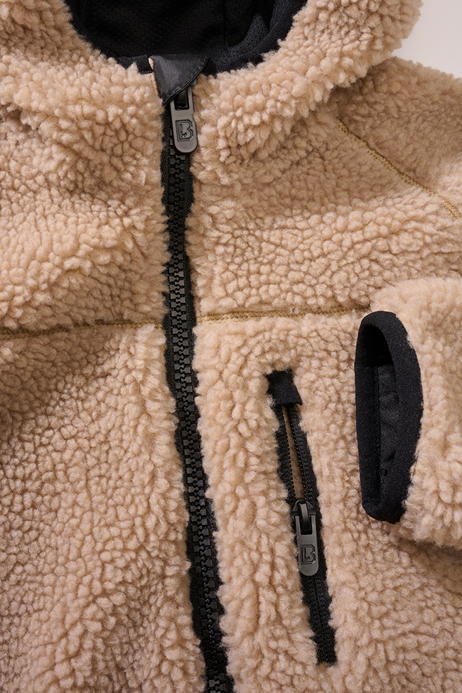 Veste polaire enfant Brandit Teddyfleece à capuche maille peluche et quatre poches