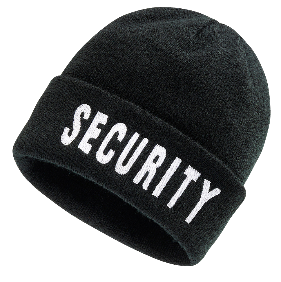 Bonnet Brandit Security maille fine à revers repliable broderie Security sur le bord
