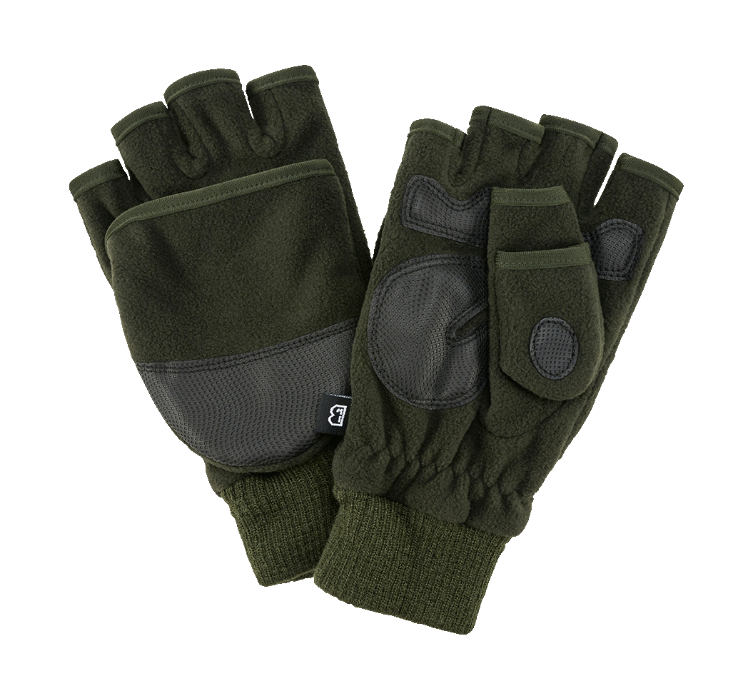 Gants polaires Brandit Trigger 2 en 1 moufle et mitaine paume et doigts renforcés