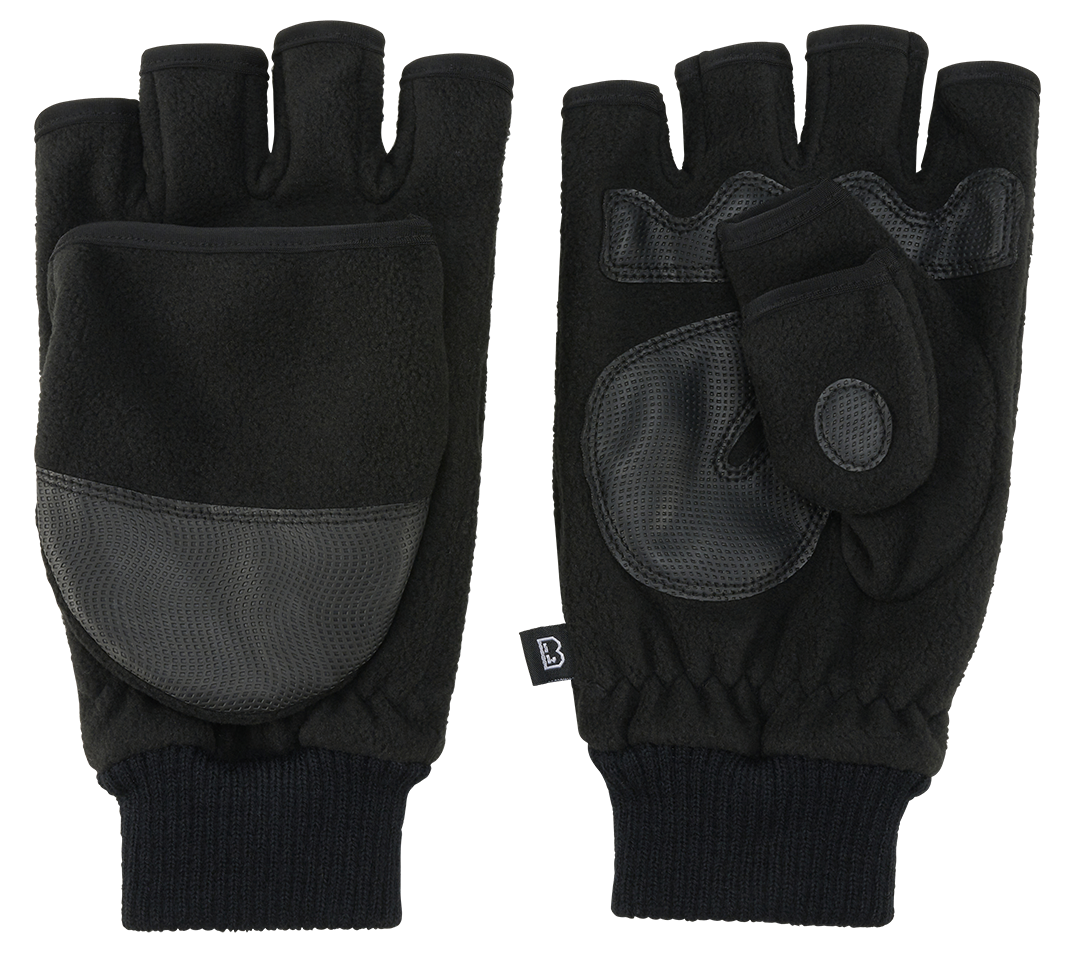 Gants polaires Brandit Trigger 2 en 1 moufle et mitaine paume et doigts renforcés