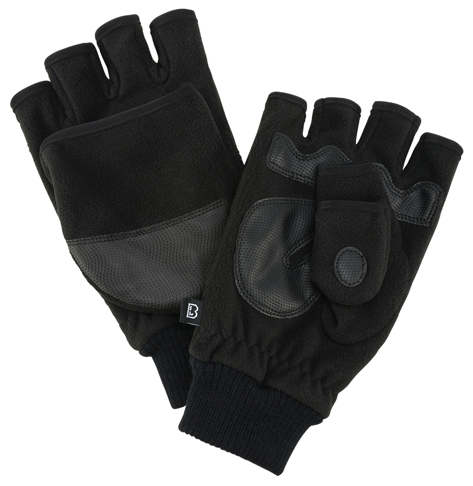 Gants polaires Brandit Trigger 2 en 1 moufle et mitaine paume et doigts renforcés