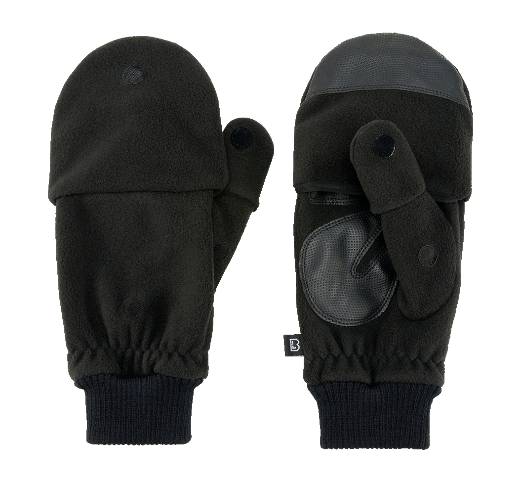 Gants polaires Brandit Trigger 2 en 1 moufle et mitaine paume et doigts renforcés