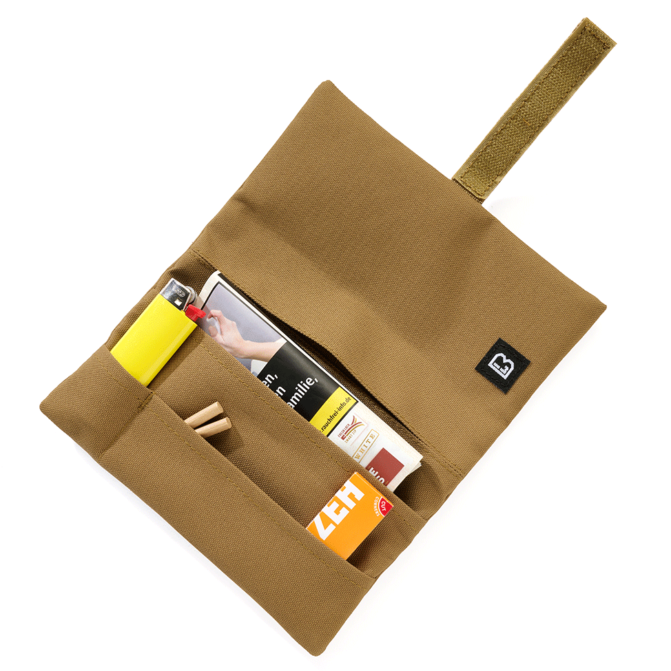 Pochette Brandit à tabac polyester 600D compartiment feuilles et briquet 9 x 18 cm