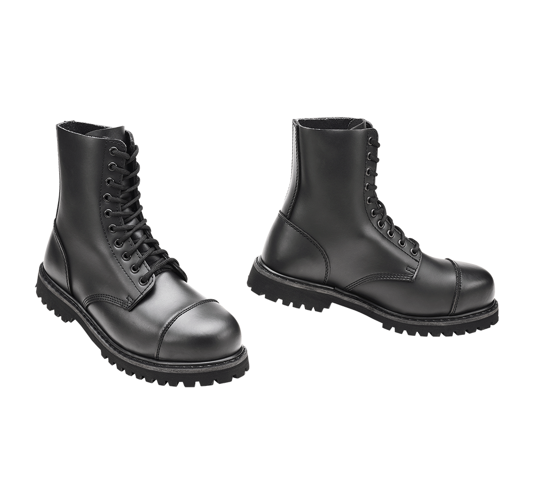 Bottes Brandit Phantom 10 œillets cuir tige mi-haute coque d'acier semelle vissée